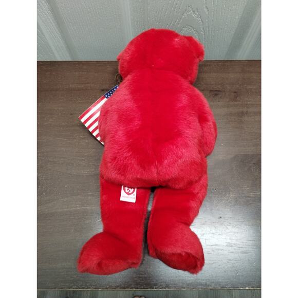 Ty Beanie Buddies Thomas Patriotic Red Bear with American Flag 14" 2006 - Picture 3 of 6